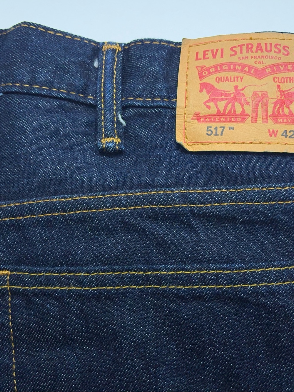 Levi’s 517 Regular Boot Cut Blue Jeans Mens Size 42x28 Dark Wash Tagged 42x30 - Picture 12 of 14